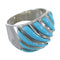 Turquoise Southwestern Silver Ring Size 6-1/2 AX81762